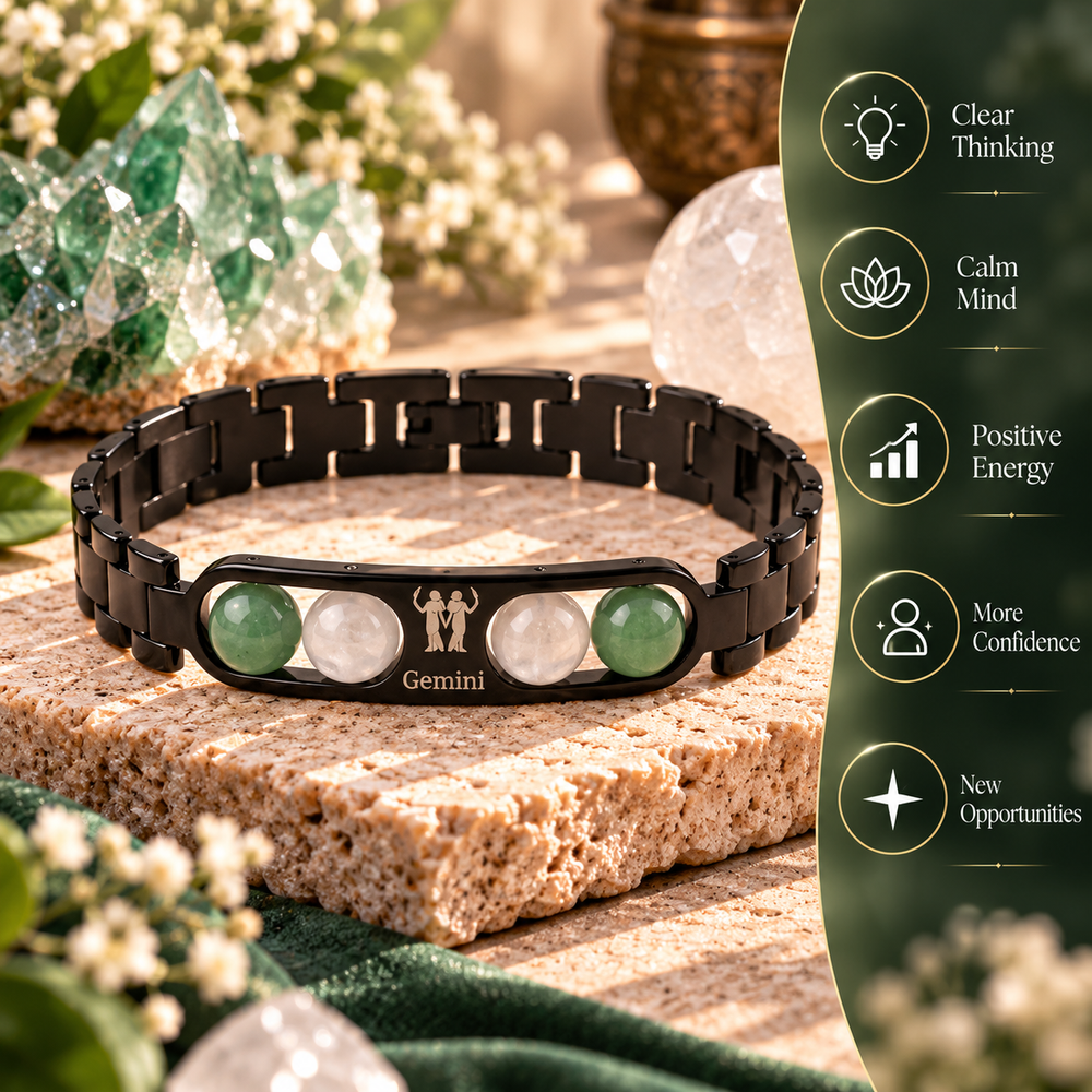 Gemini Metallic Bracelet with Free Selenite Plate (With Certificate)