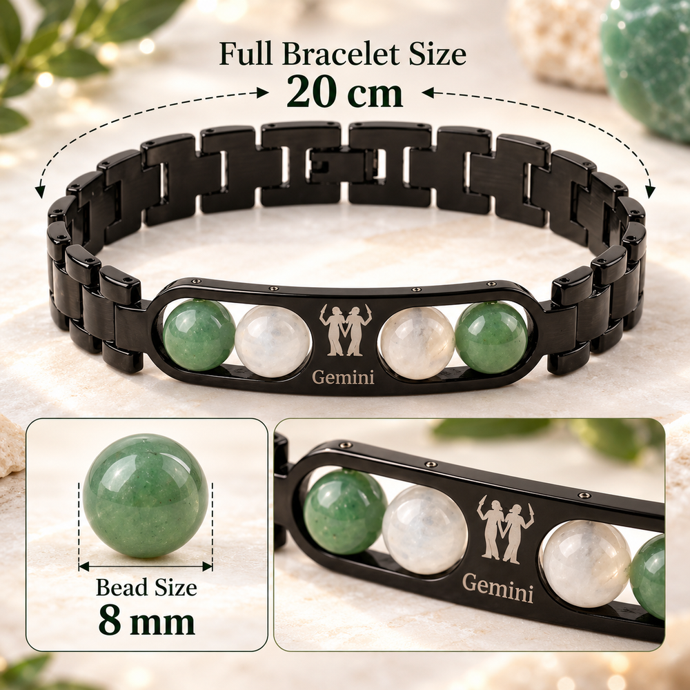 Gemini Metallic Bracelet with Free Selenite Plate (With Certificate)