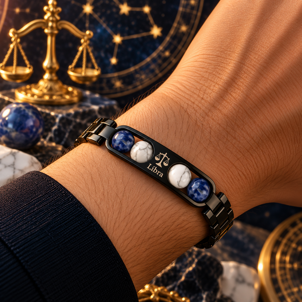Libra Metallic Bracelet with Free Selenite Plate (With Certificate)