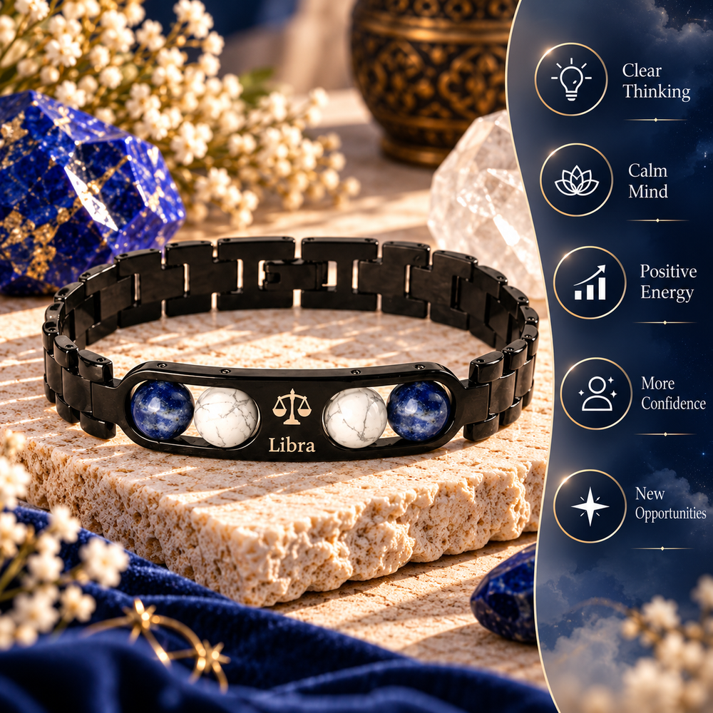 Libra Metallic Bracelet with Free Selenite Plate (With Certificate)