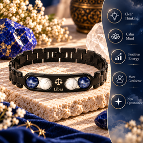 Libra Metallic Bracelet with Free Selenite Plate (With Certificate)