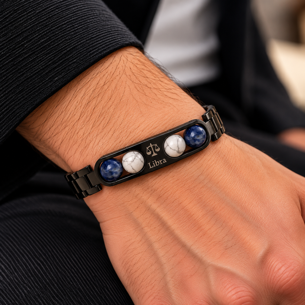 Libra Metallic Bracelet with Free Selenite Plate (With Certificate)