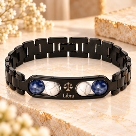 Libra Metallic Bracelet with Free Selenite Plate (With Certificate)