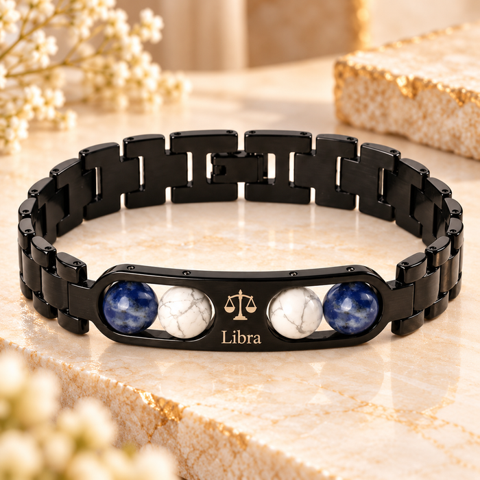 Libra Metallic Bracelet with Free Selenite Plate (With Certificate)