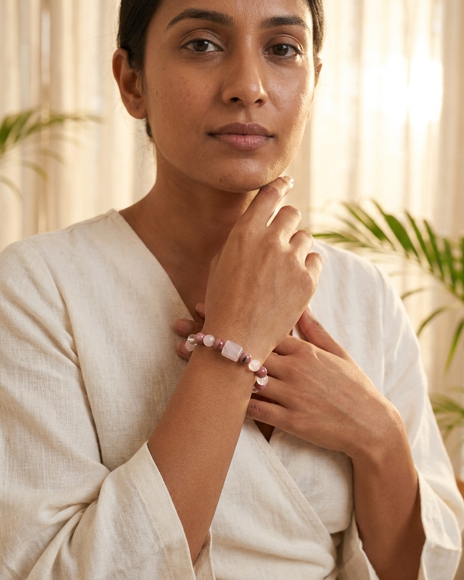 Mulank 6 Bracelet for Birth Dates 6, 15 & 24 | Free Raw Selenite Plate (With Certificate)