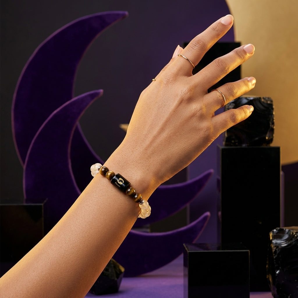 Pisces (मीन राशि) Zodiac Citrine & Tiger Eye Bracelet (With Certificate)