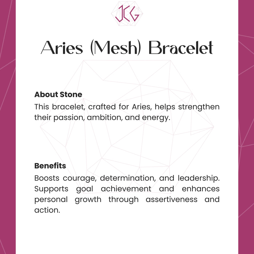 Aries (Mesh) Zodiac Sign Bracelet 8mm