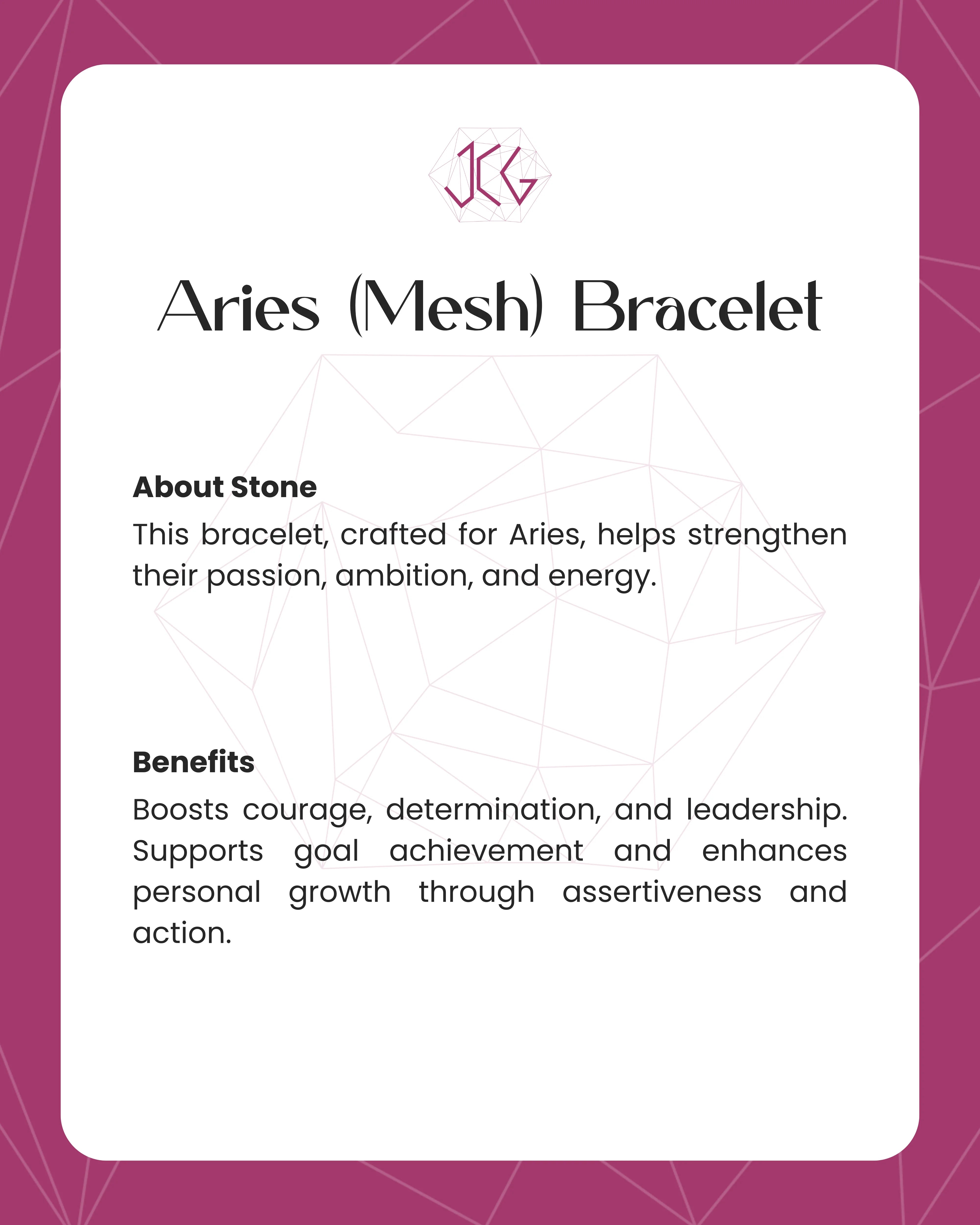Aries (Mesh) Zodiac Sign Bracelet 8mm