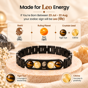 Leo Metallic Bracelet with Free Selenite Plate (With Certificate)