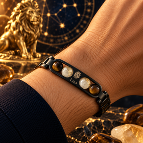 Leo Metallic Bracelet with Free Selenite Plate (With Certificate)