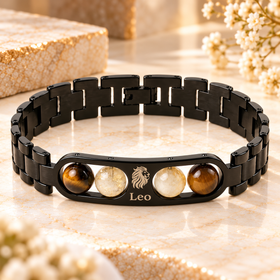 Leo Metallic Bracelet with Free Selenite Plate (With Certificate)