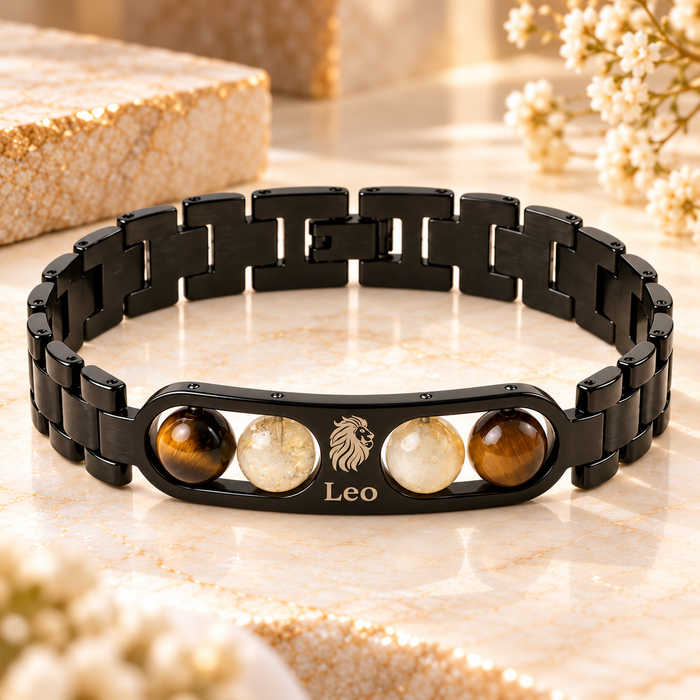 Leo Metallic Bracelet with Free Selenite Plate (With Certificate)