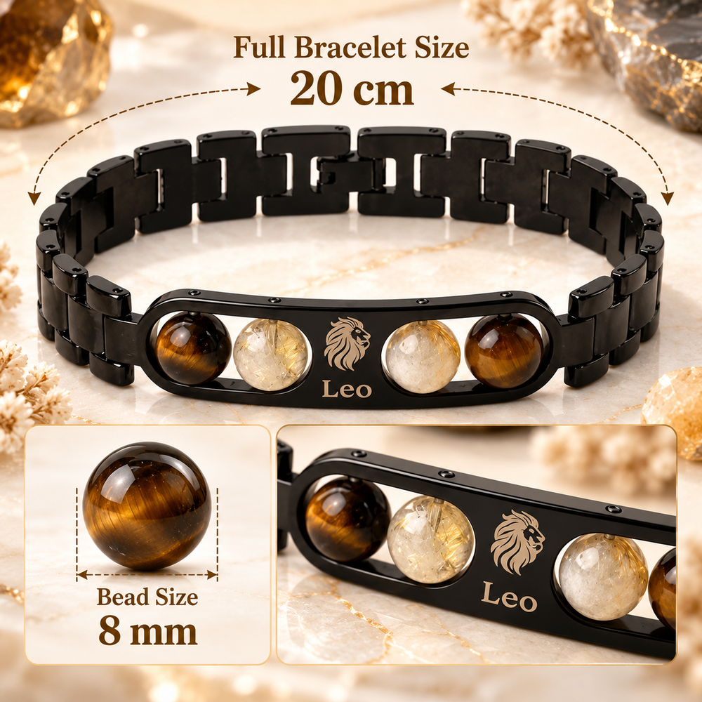 Leo Metallic Bracelet with Free Selenite Plate (With Certificate)