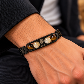 Leo Metallic Bracelet with Free Selenite Plate (With Certificate)