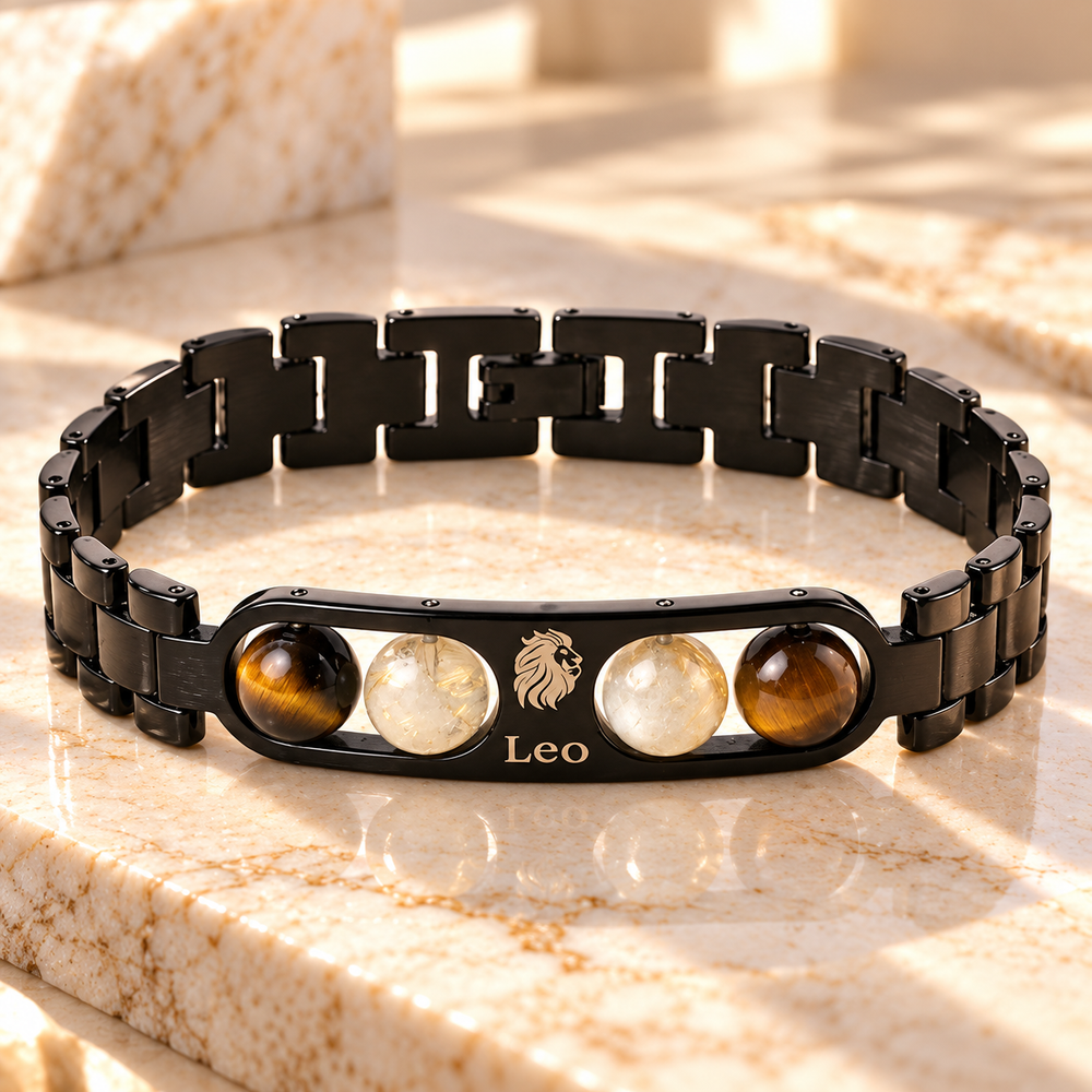 Leo Metallic Bracelet with Free Selenite Plate (With Certificate)