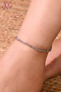Natural Labradorite Beaded Anklet (With Certificate)