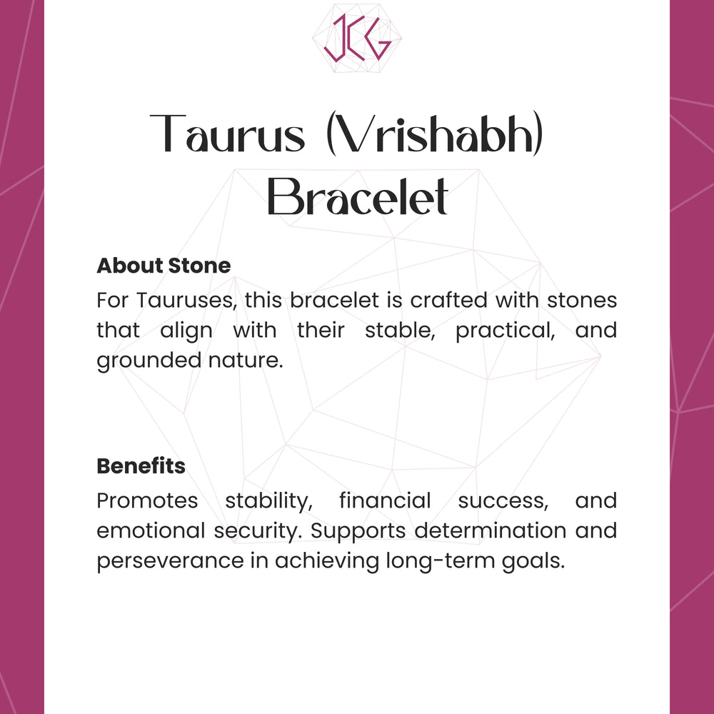 Taurus (Vrishabh) Zodiac Sign Bracelet 8mm
