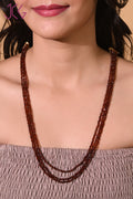 Natural Garnet Beaded Necklace (With Certificate)