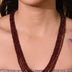 Natural Garnet Beaded Necklace (With Certificate)