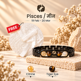 Pisces Metallic Bracelet with Free Selenite Plate (With Certificate)