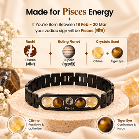 Pisces Metallic Bracelet with Free Selenite Plate (With Certificate)