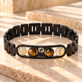 Pisces Metallic Bracelet with Free Selenite Plate (With Certificate)