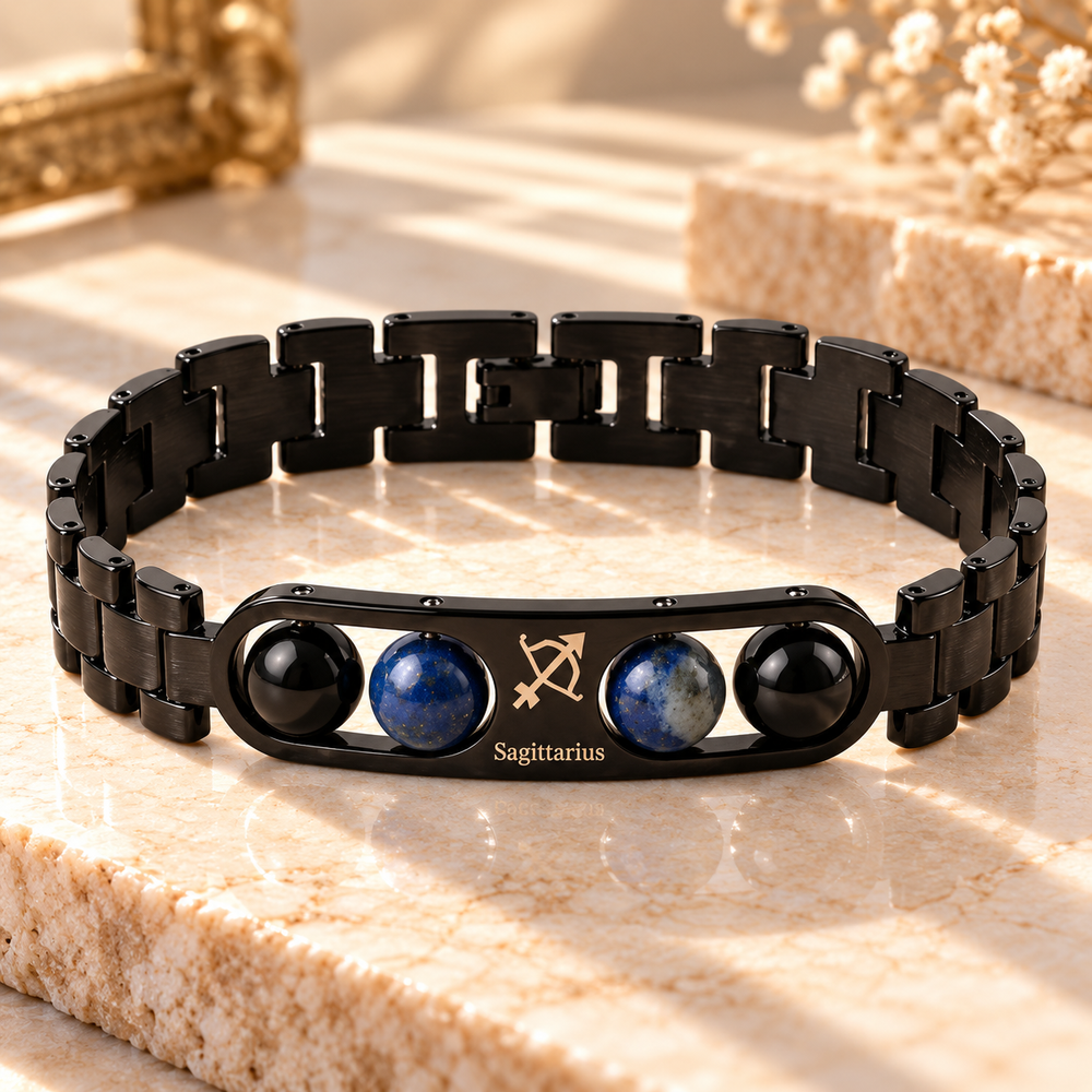 Sagittarius Metallic Bracelet with Free Selenite Plate (With Certificate)