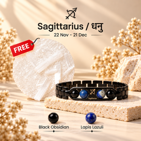 Sagittarius Metallic Bracelet with Free Selenite Plate (With Certificate)