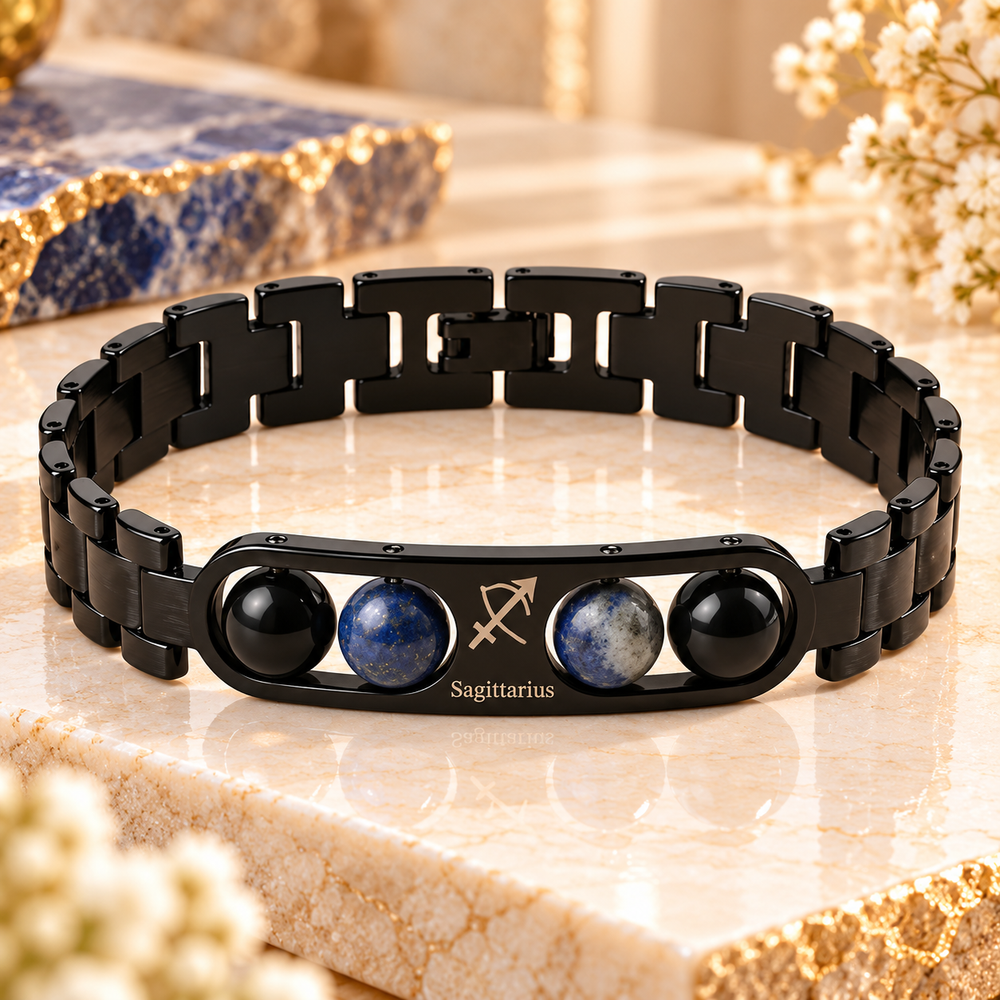 Sagittarius Metallic Bracelet with Free Selenite Plate (With Certificate)