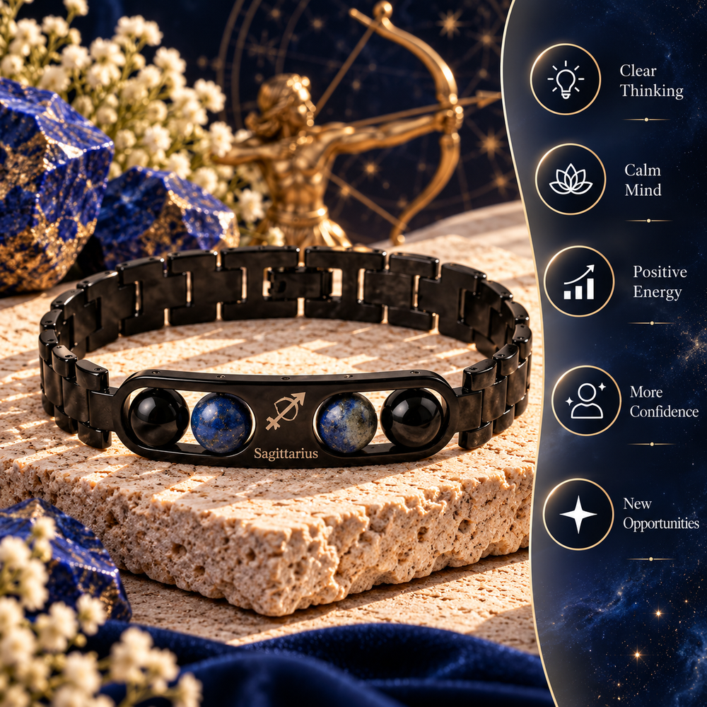Sagittarius Metallic Bracelet with Free Selenite Plate (With Certificate)