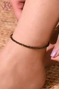 Natural Golden Obsidian Beaded Anklet (With Certificate)