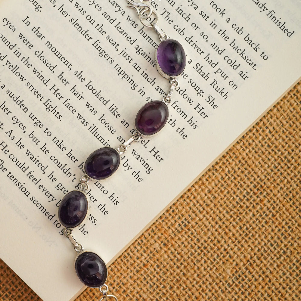 Amethyst Chain Bracelet Jaipur Crystal Gems