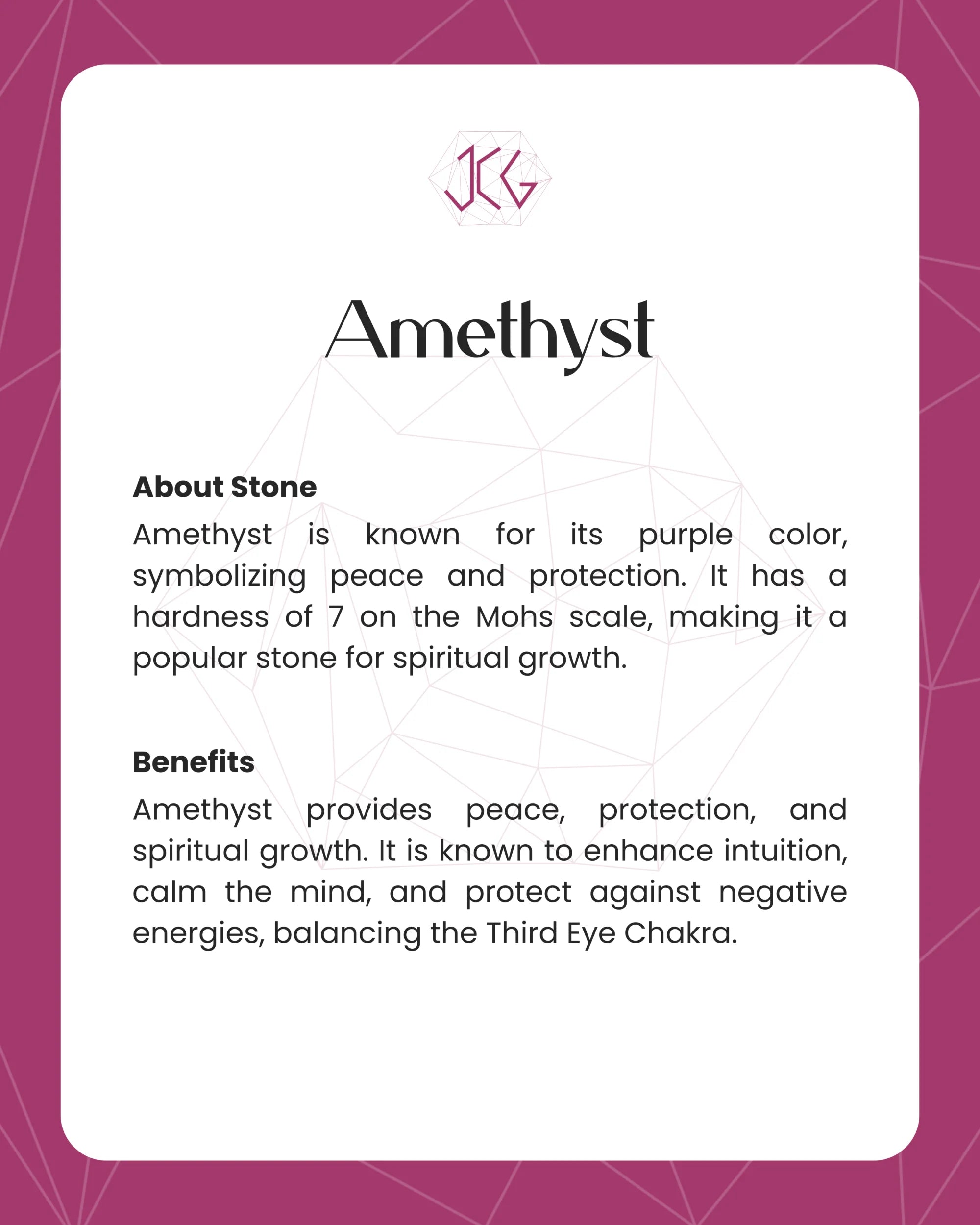 Amethyst Pendant - Jaipur Crystal Gems