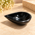 Natural Black Obsidian Crystal Diya (With Certificate)