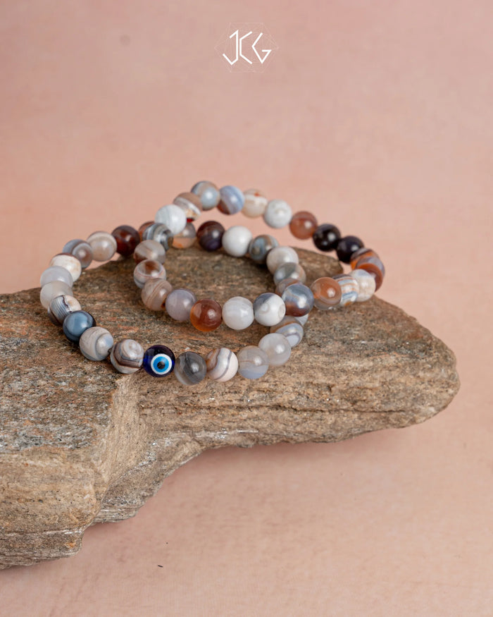 Botswana Agate Bracelet - Jaipur Crystal Gems
