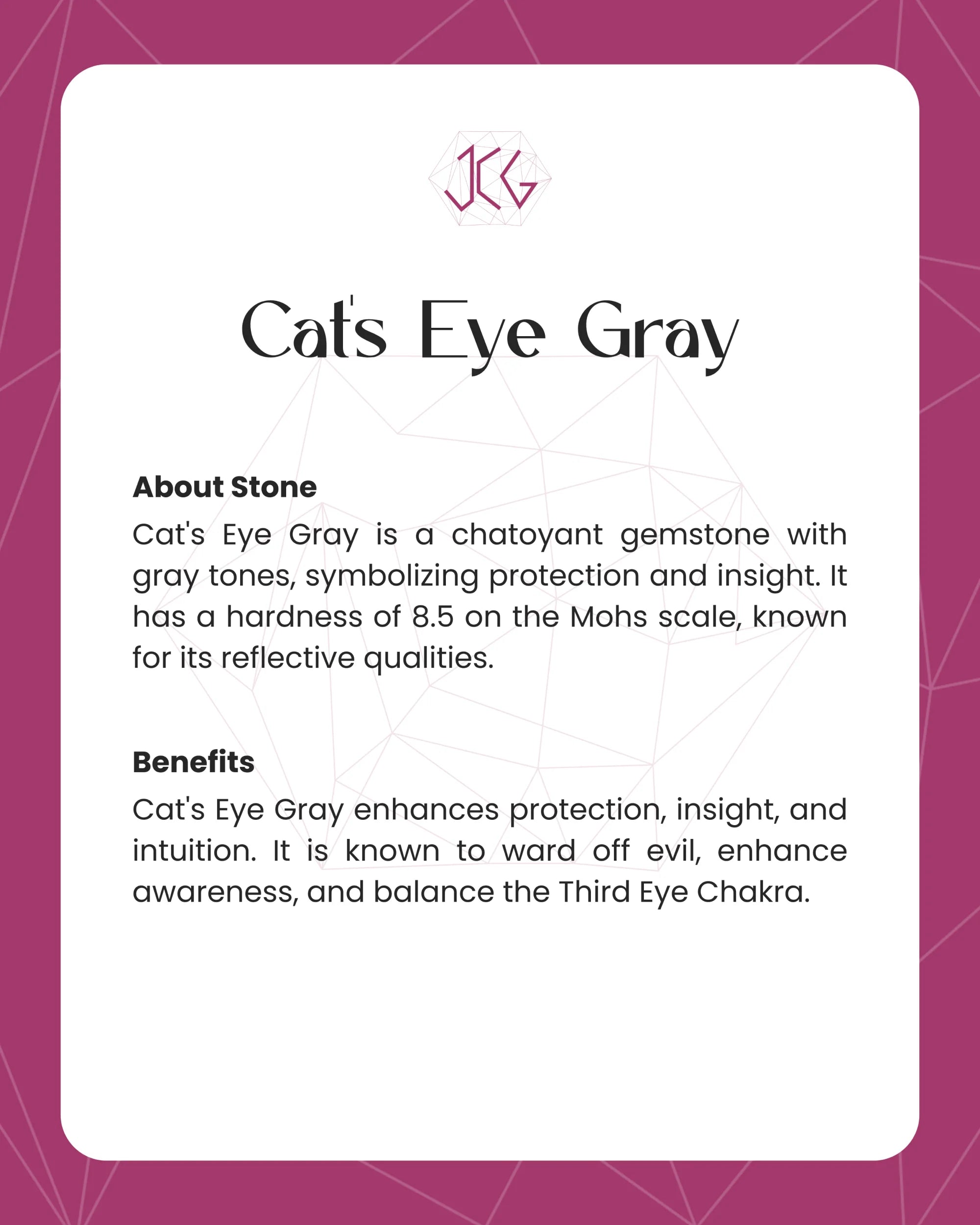 Grey Catseye Bracelet - Jaipur Crystal Gems