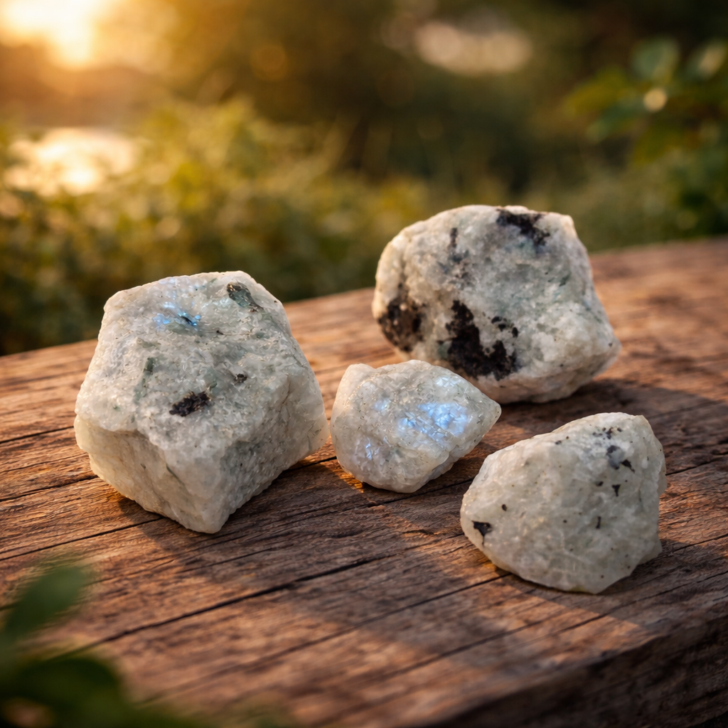 Natural Rainbow Moonstone Cluster