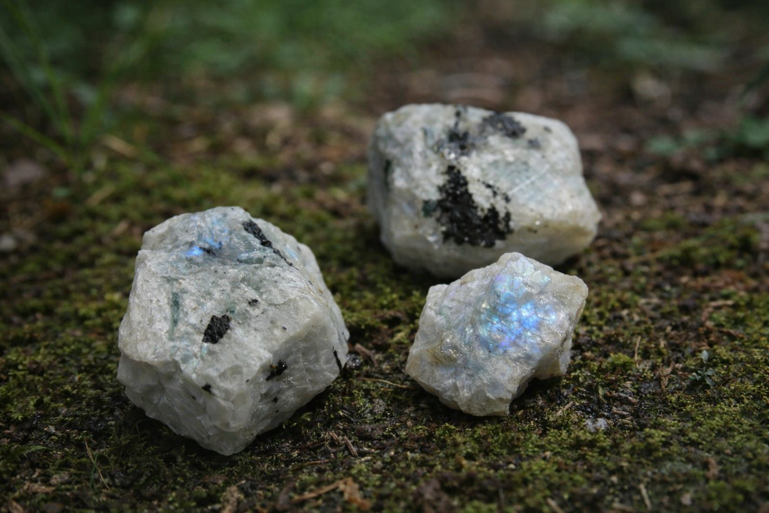 Natural Rainbow Moonstone Cluster