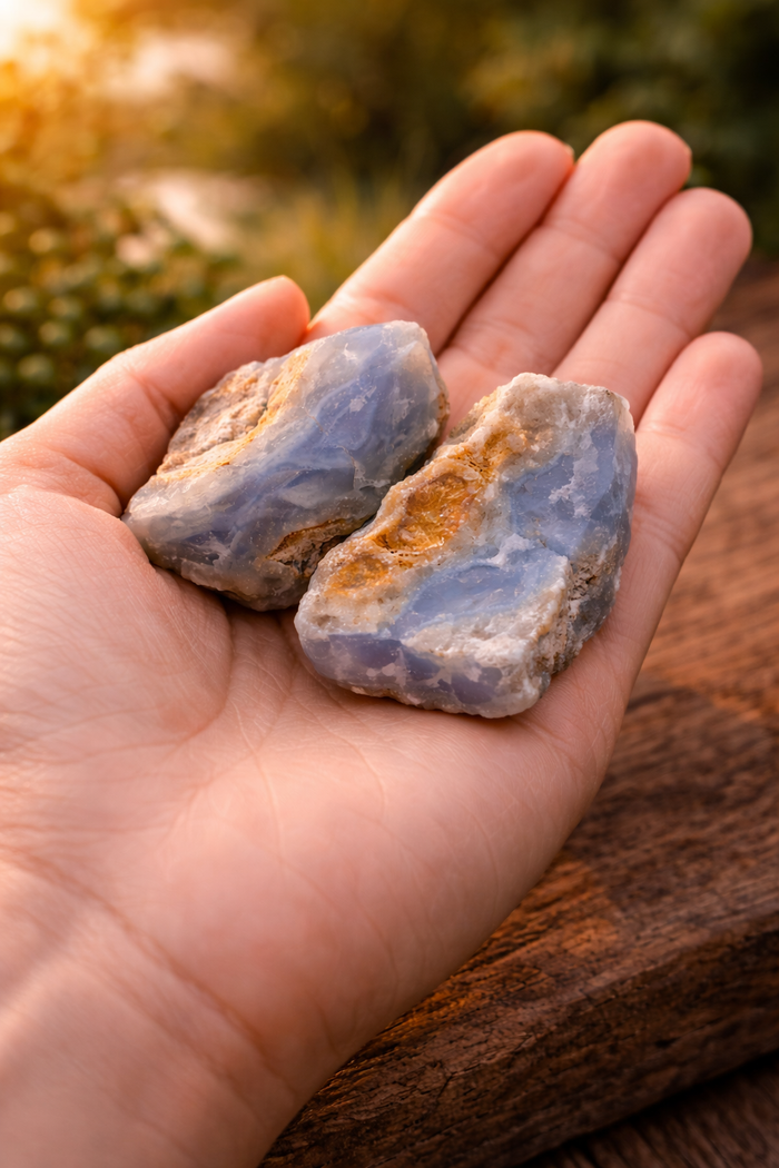 Natural Raw Blue Lace Agate Stone