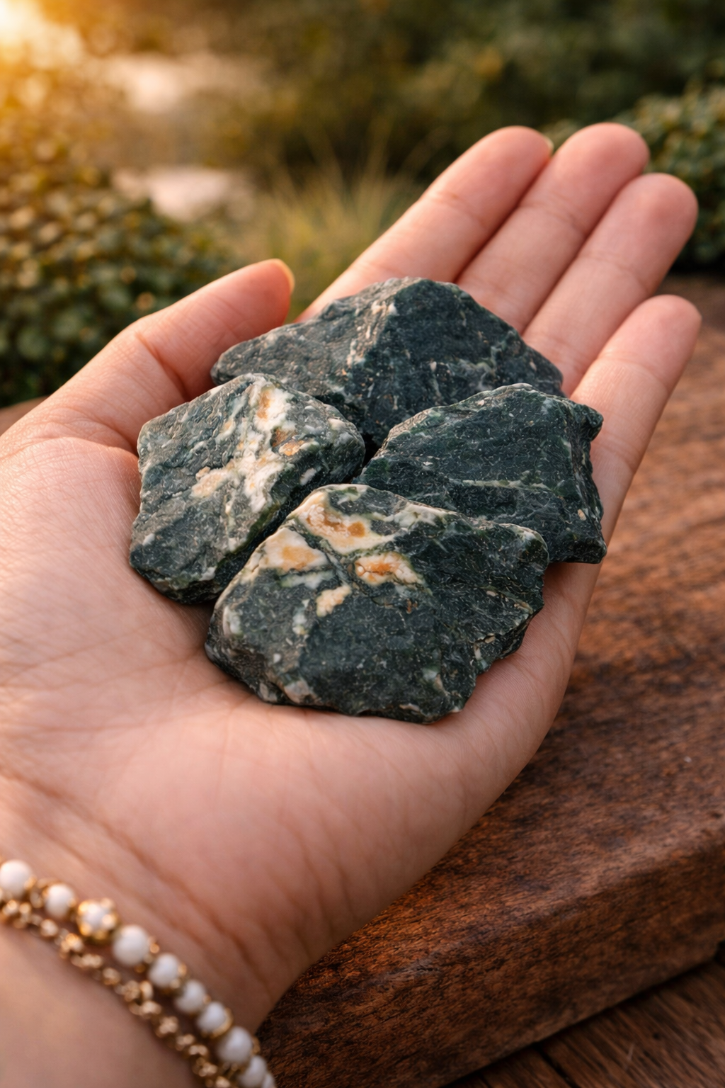 Natural Moss Agate Raw Stone
