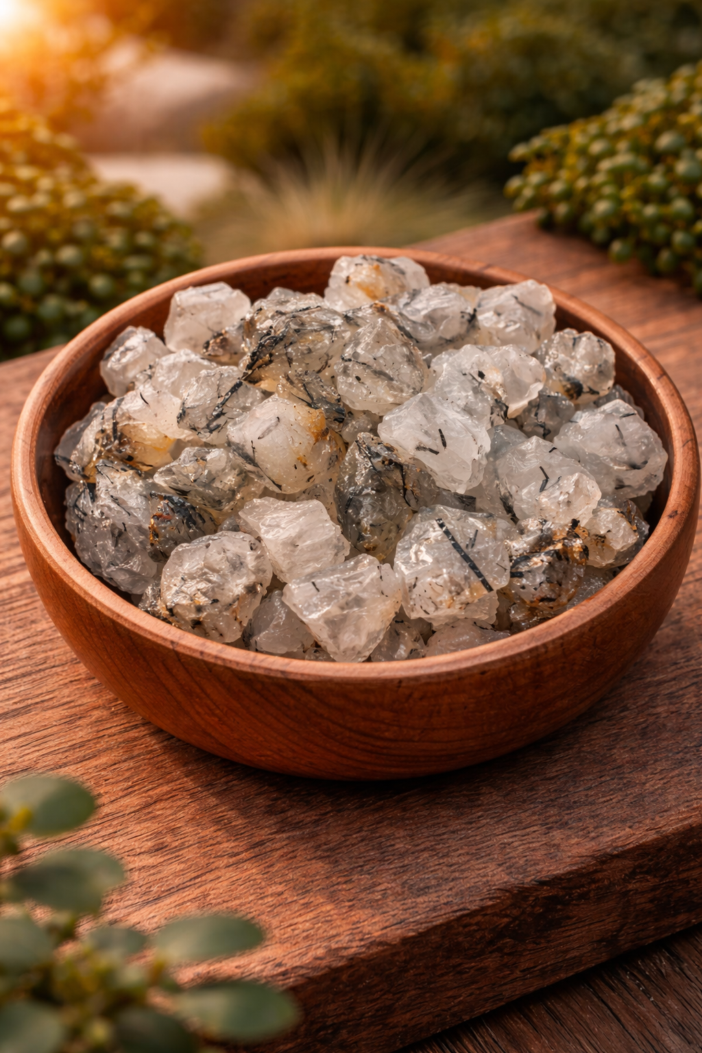 Natural Black Tourmalinated Quartz Raw Chips