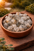 Natural Black Tourmalinated Quartz Raw Chips