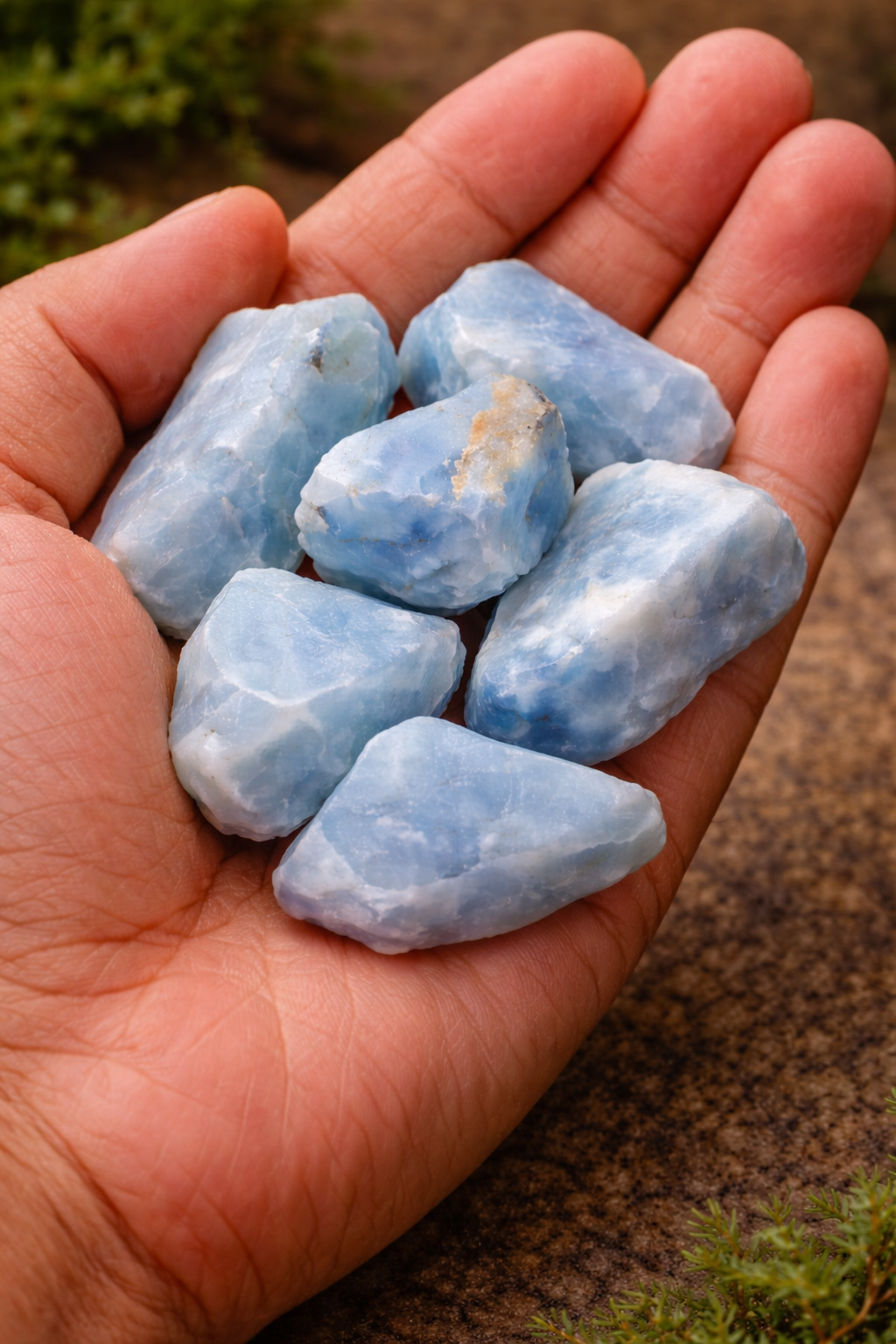 Natural Blue Calcite Raw Stone
