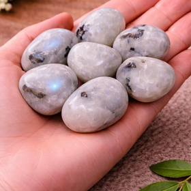 Natural Rainbow Moonstone Tumbled Stone