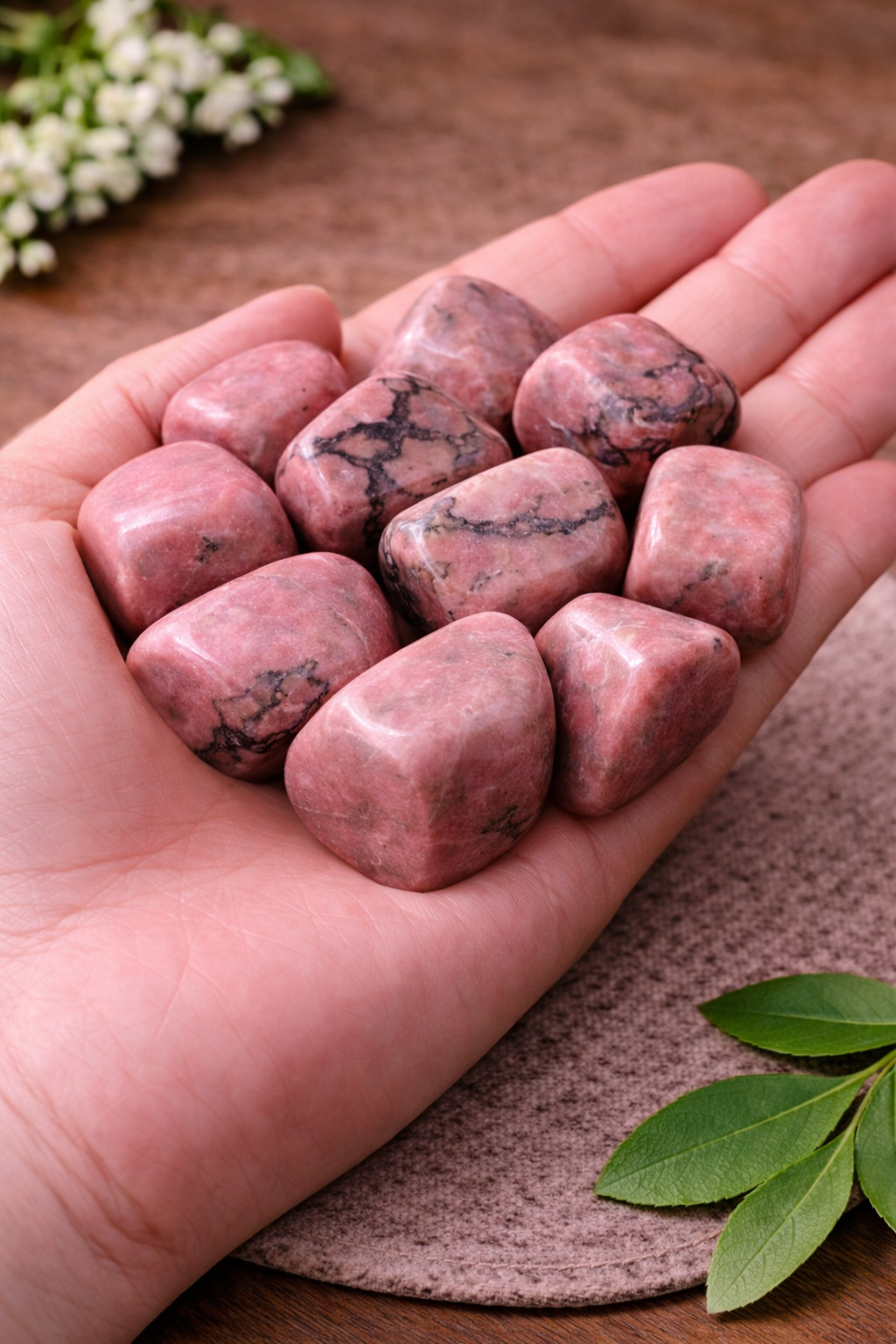 Natural Rhodonite Tumbled Stone