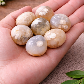 Natural Flower Agate Tumble Stone
