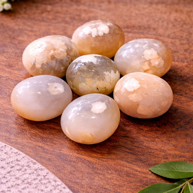 Natural Flower Agate Tumble Stone