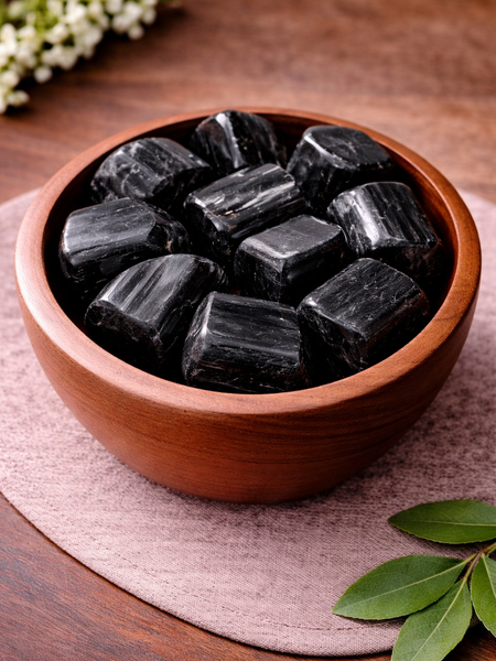 Natural Black Tourmaline Tumbled Stone