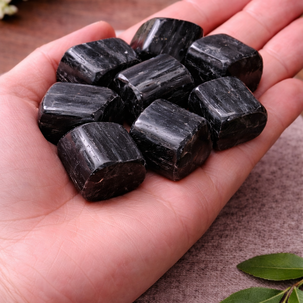 Natural Black Tourmaline Tumbled Stone