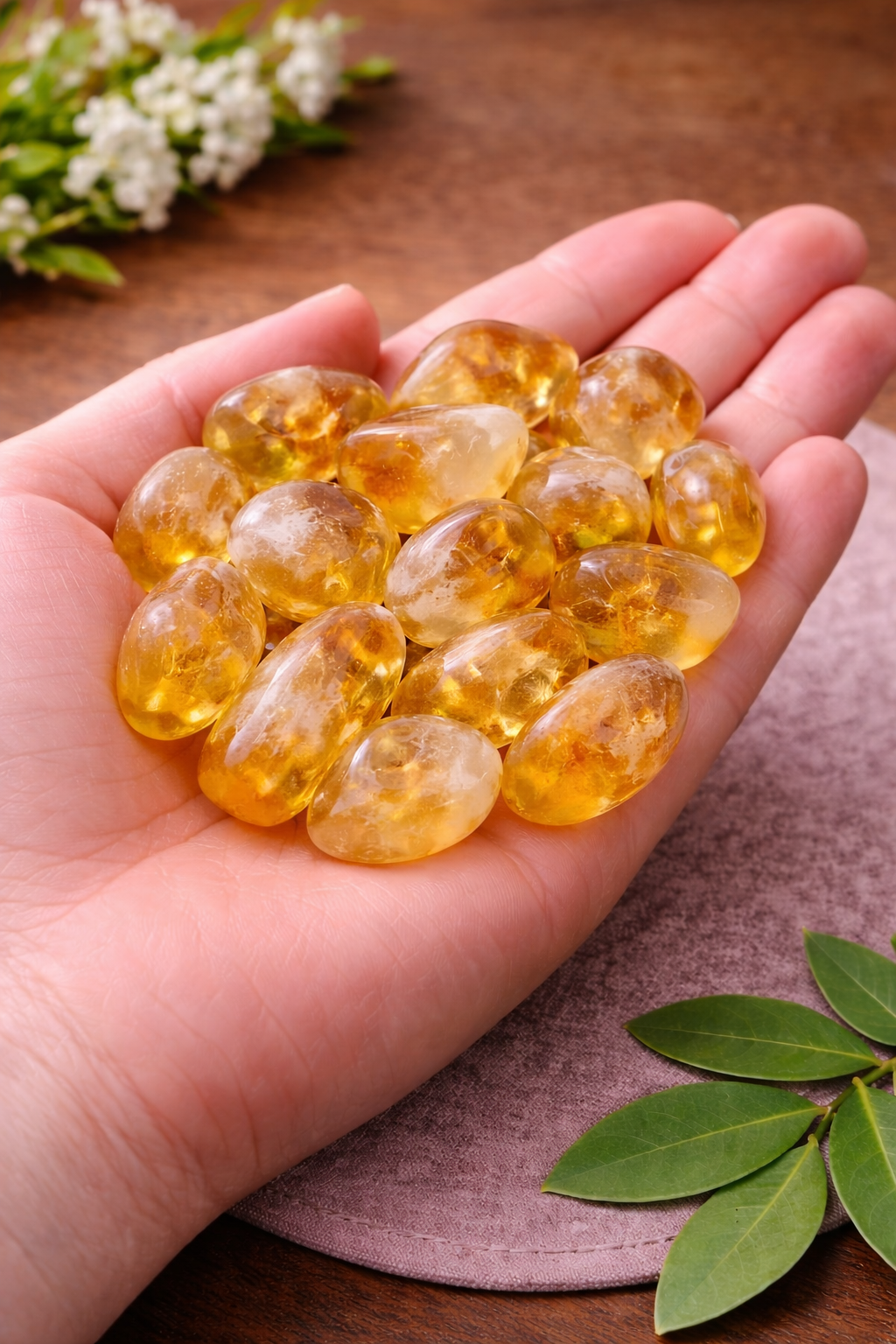 Natural Citrine Tumbled Stone